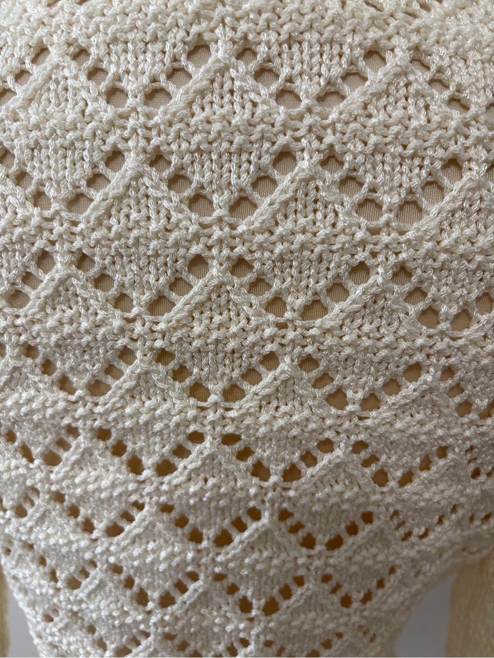 The Limited Y2K Cream Openwork Tie-Front Cardigan S Coquette Fairycore - Picture 7 of 9